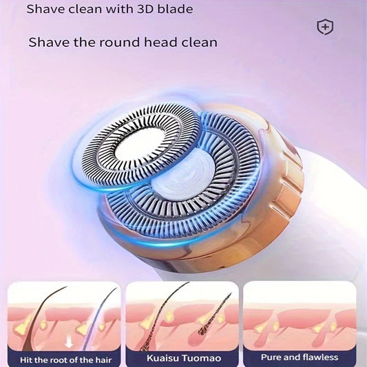 Electric Hair Trimmer for Women – Waterproof Painless Body Shaver for Bikini, Legs, Arms & Face
