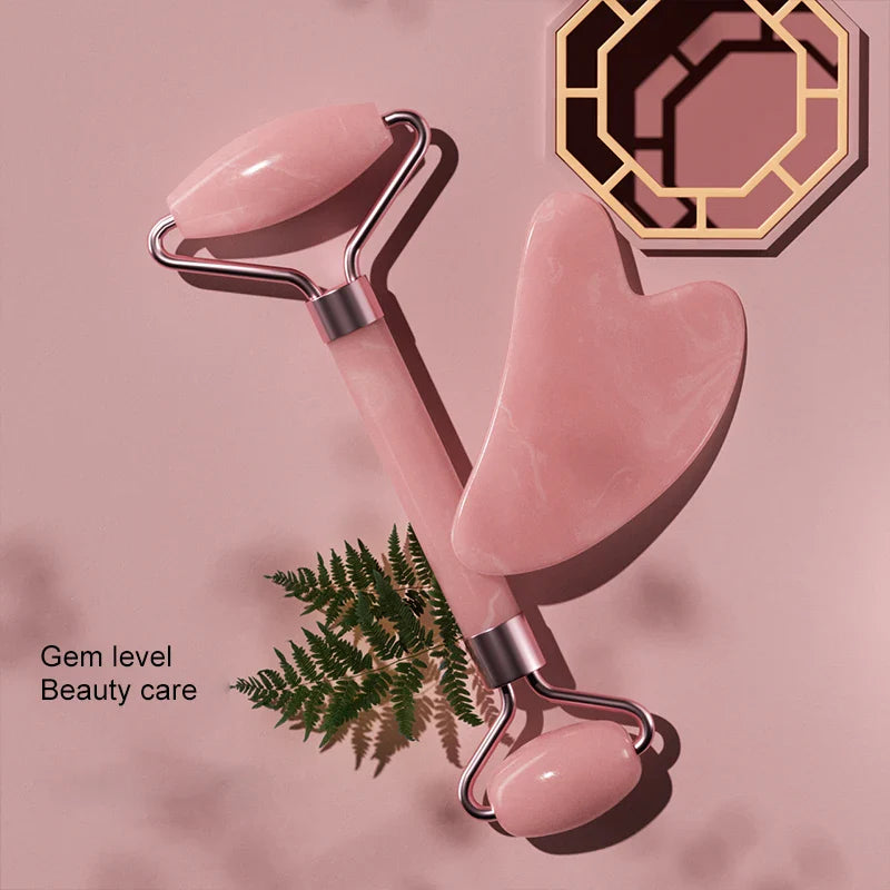 Facial Gua Sha & Face Roller Massage Set for Women – Resin Scraping Board Skincare Tool