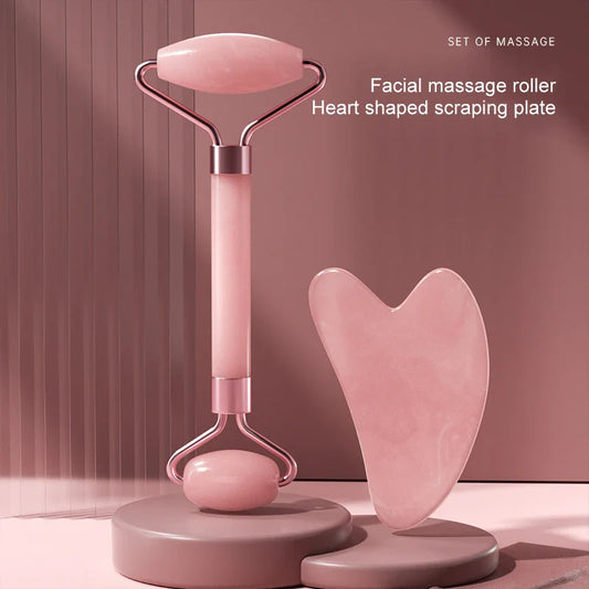 Facial Gua Sha & Face Roller Massage Set for Women – Resin Scraping Board Skincare Tool