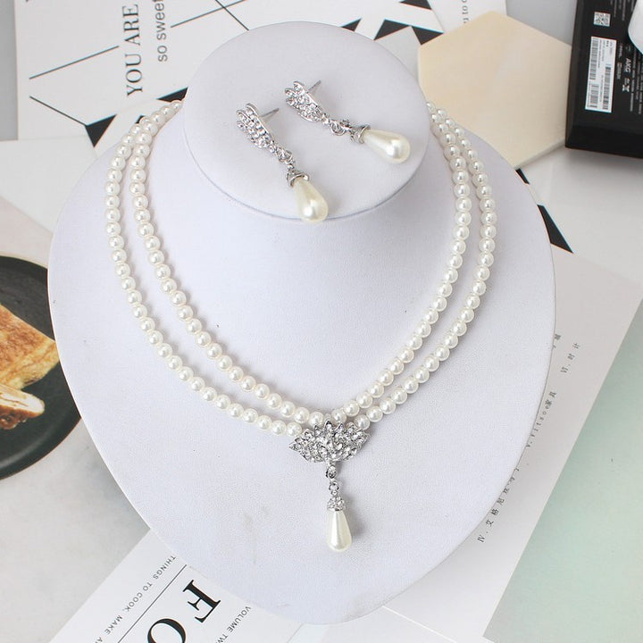 European And American Jewelry Bride Pearl Crystal .