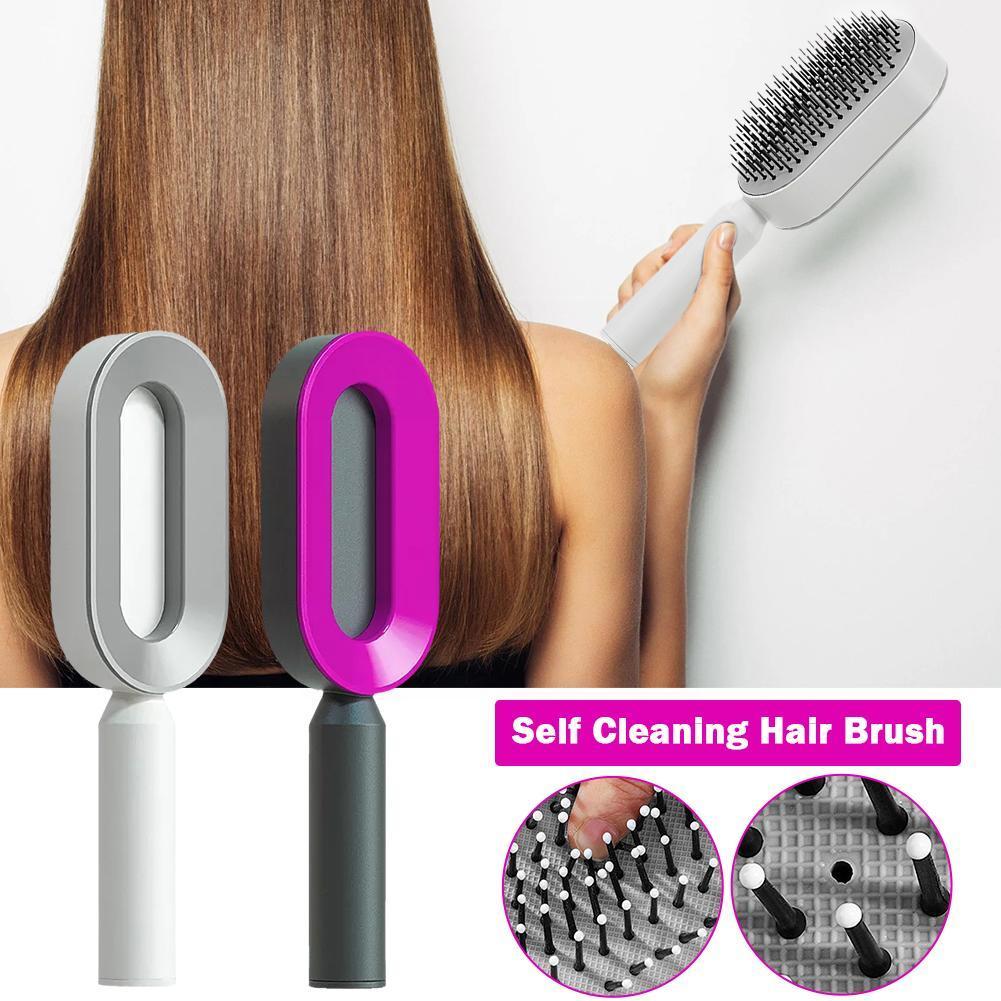 Women Fashion 3D Hair Growth Comb Hairbrush Self-Cleaning Hair Brush .