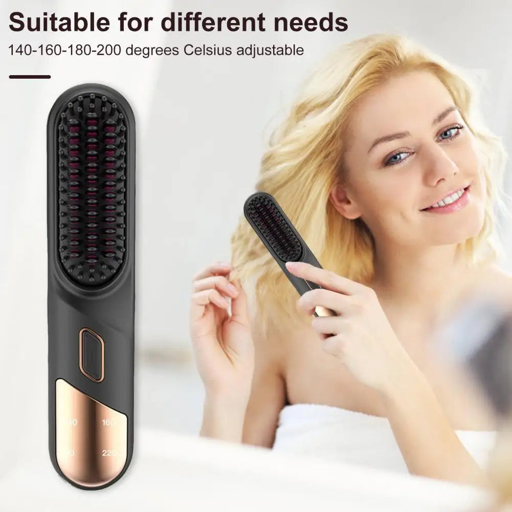 Wet Dry Hair Straightener Cordless Hair Straightener Brush With Fast Heating.