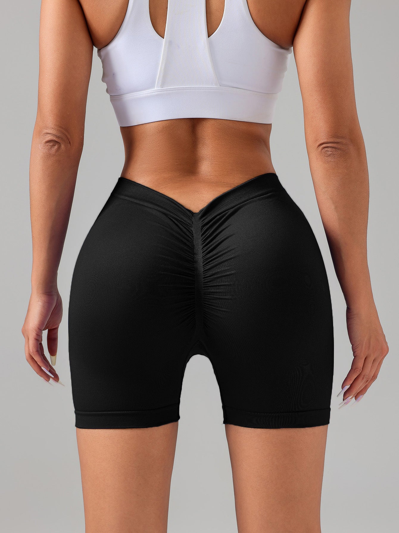 2 Pack Workout Shorts Women Sculpting V-Back