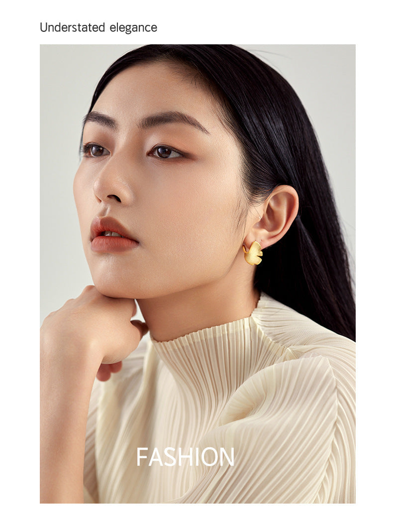 925 Sterling Silver Stud Earrings Earrings Female Plated 14k Gold Premium.