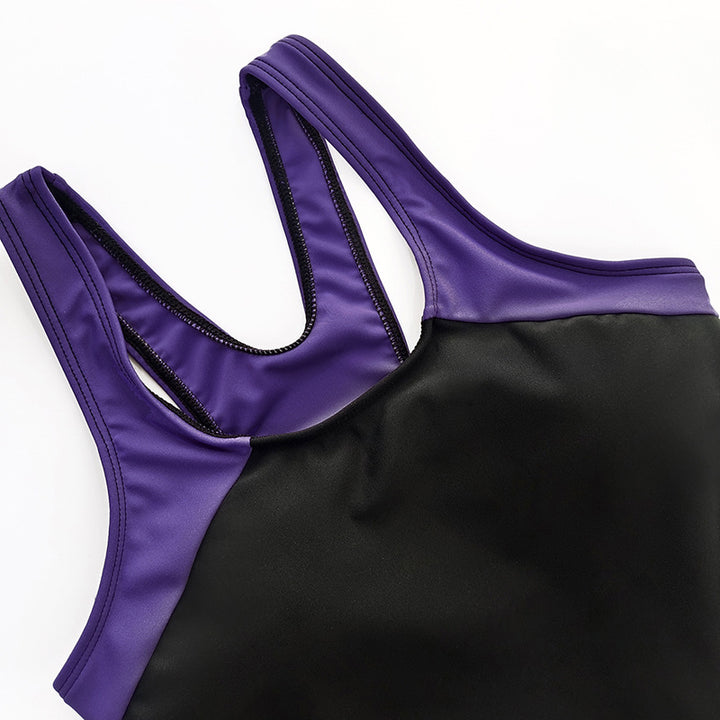Women's European And American Sexy One-piece Stitched Backless Swimsuit