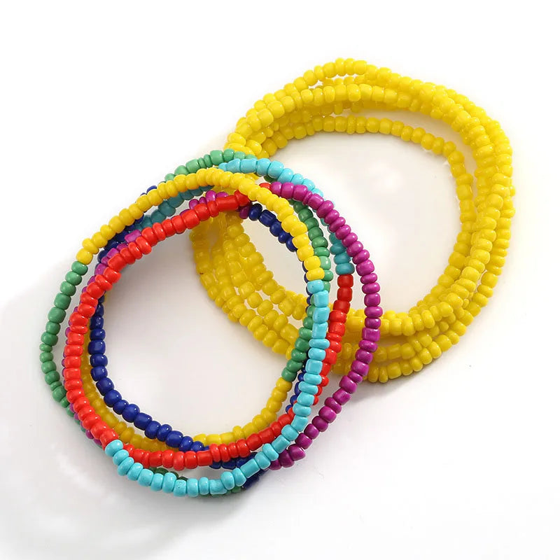 African Waist Bead Chain Set (2 Pcs) — Colorful Belly Chains for Women & Girls