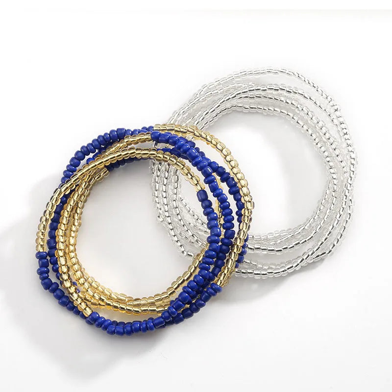 African Waist Bead Chain Set (2 Pcs) — Colorful Belly Chains for Women & Girls