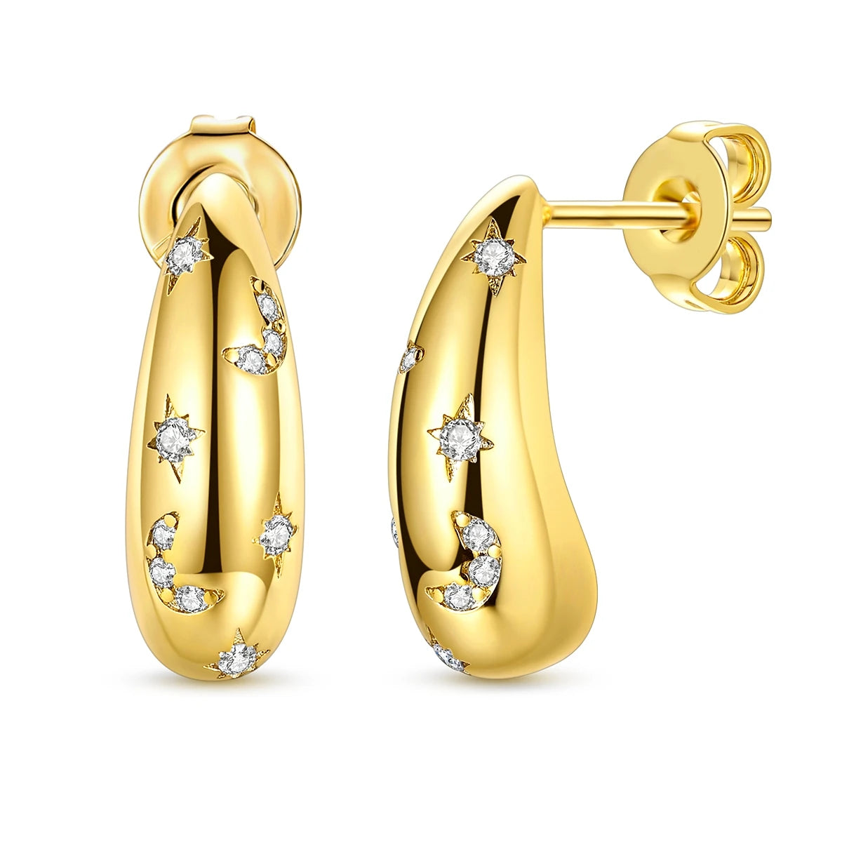 925 Sterling Silver Minimalist Hoop Earrings - Rose Gold & Yellow Gold