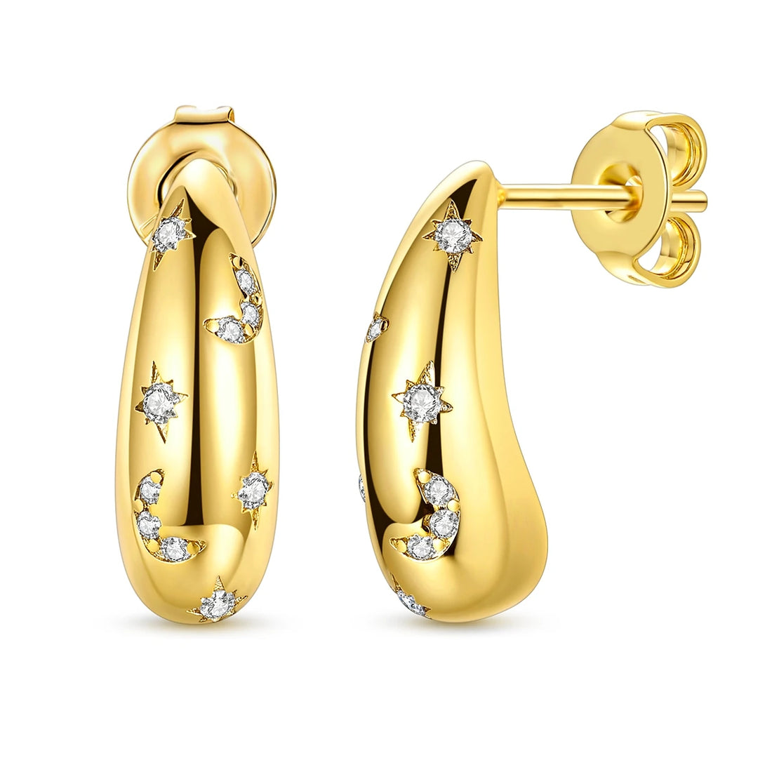 925 Sterling Silver Minimalist Hoop Earrings - Rose Gold & Yellow Gold