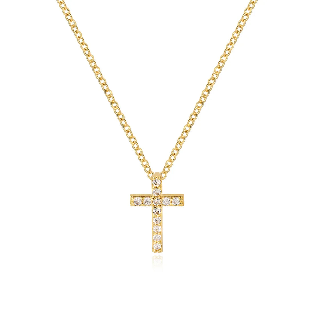 Gold Cross Necklace - 18K Plated Waterproof Pendant