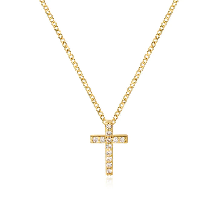 Gold Cross Necklace - 18K Plated Waterproof Pendant