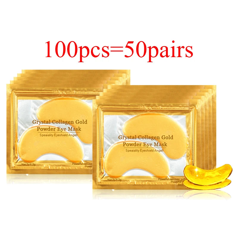 Gold Collagen Eye Masks - 50 Pairs Anti-Aging Under Eye Patches