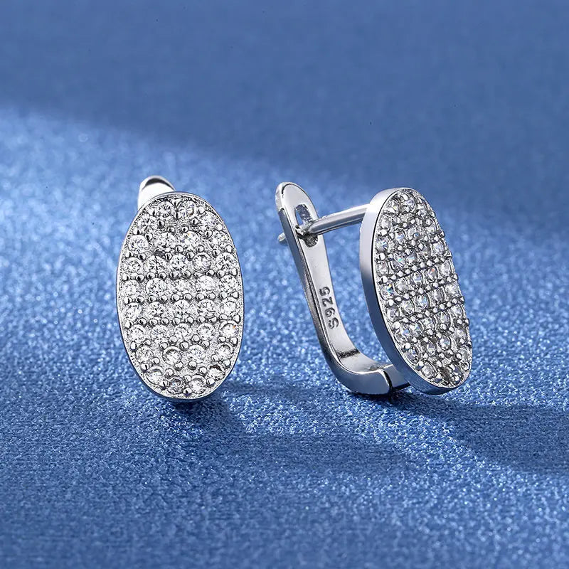 925 Sterling Silver Purple Zirconia Stud Earrings - Vintage Elegant Design