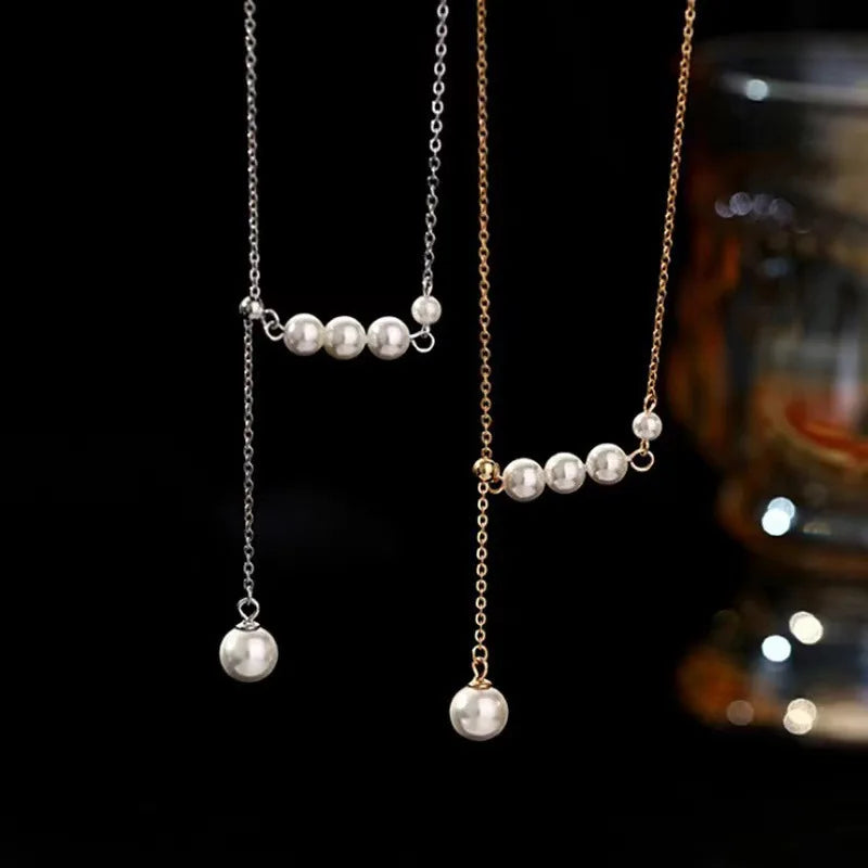 Pearl Flower Tassel Necklace - Elegant Pendant Statement Jewelry