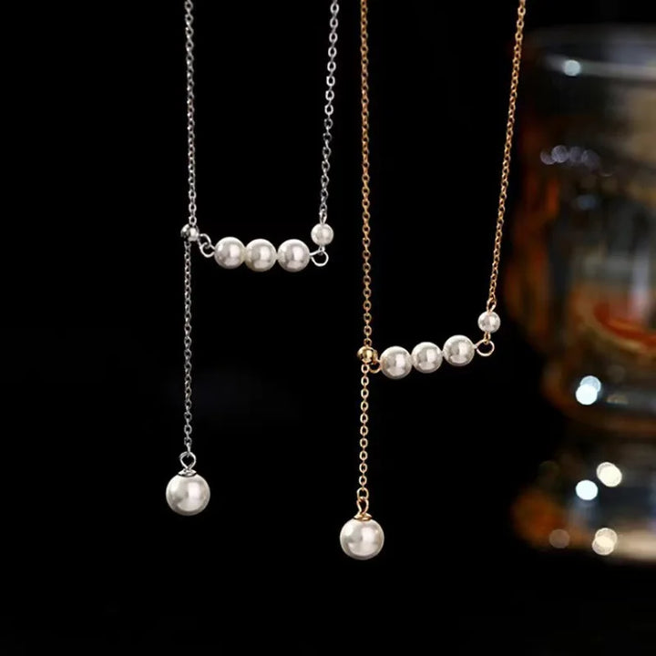 Pearl Flower Tassel Necklace - Elegant Pendant Statement Jewelry