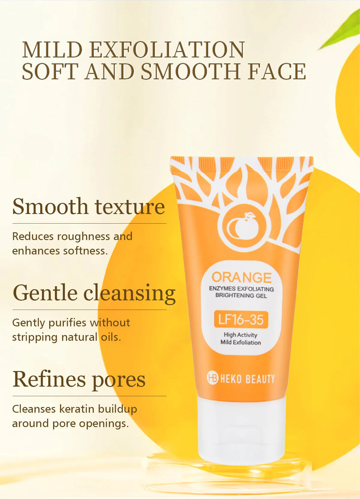 Orange Exfoliating Gel 50ml – Deep Pore Cleansing, Dead Skin Removal & Full Body Scrub