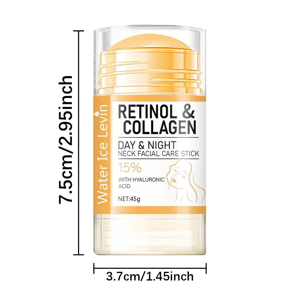 Retinol & Collagen Day & Night Neck Cream Stick - Anti-Aging Facial Moisturizer 45g