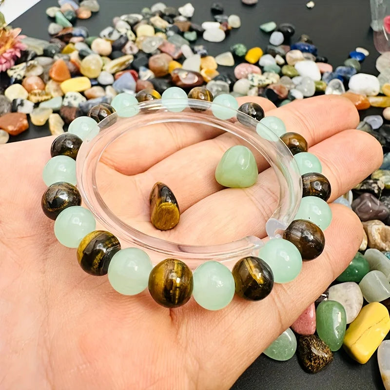 Green Aventurine & Tiger Eye Healing Bracelet — Good Luck & Stress Relief
