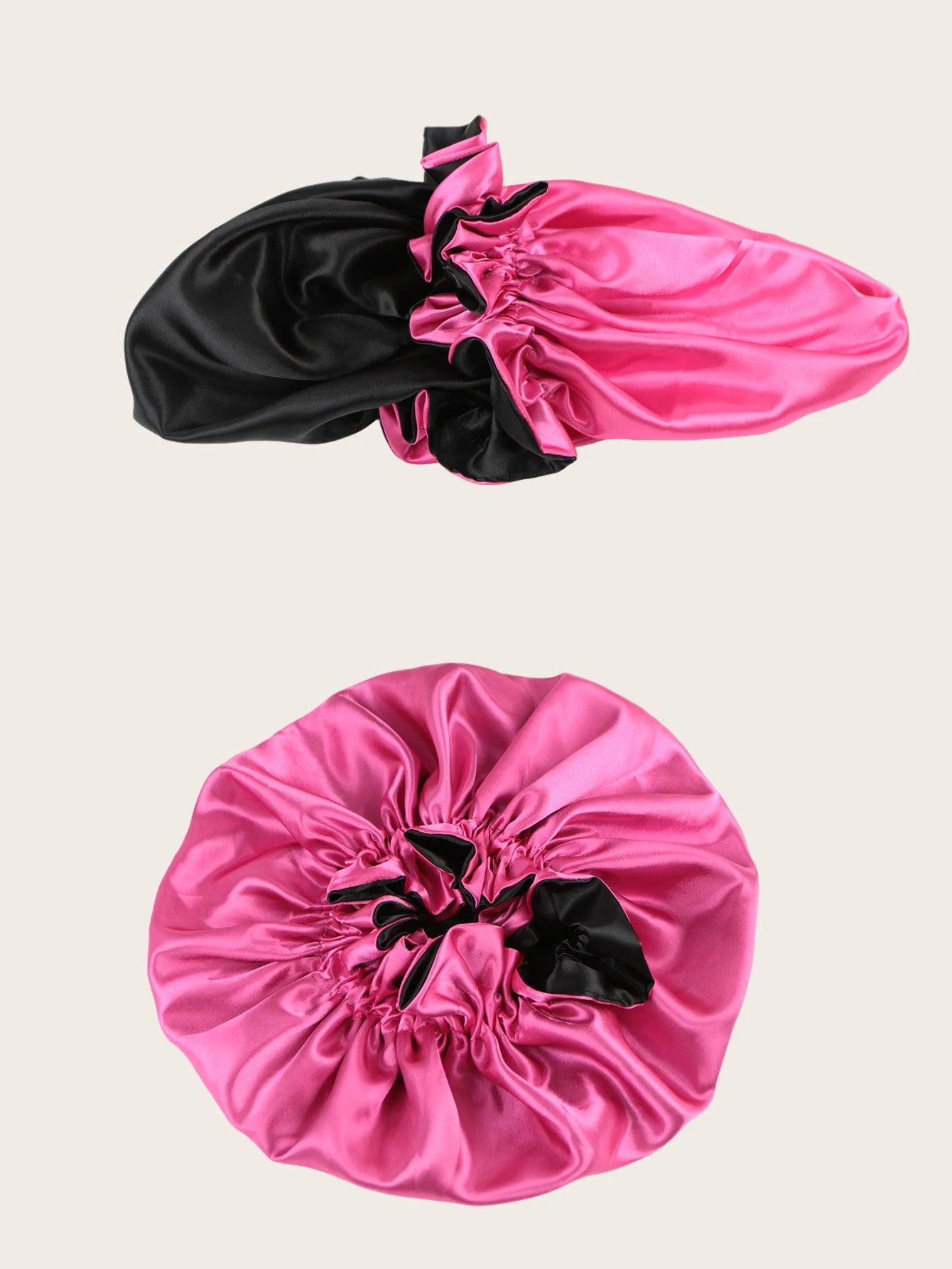 Double Layer Satin Sleep Bonnet – Lace Edge Hair Cap for Women | Curly & Natural Hair