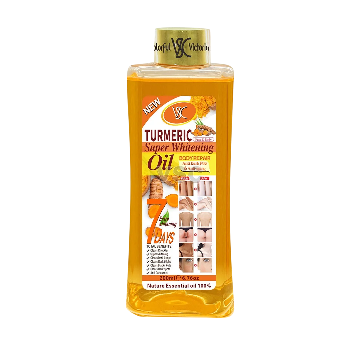 Turmeric Massage Oil - 200ml Body & Face Moisturizing Oil