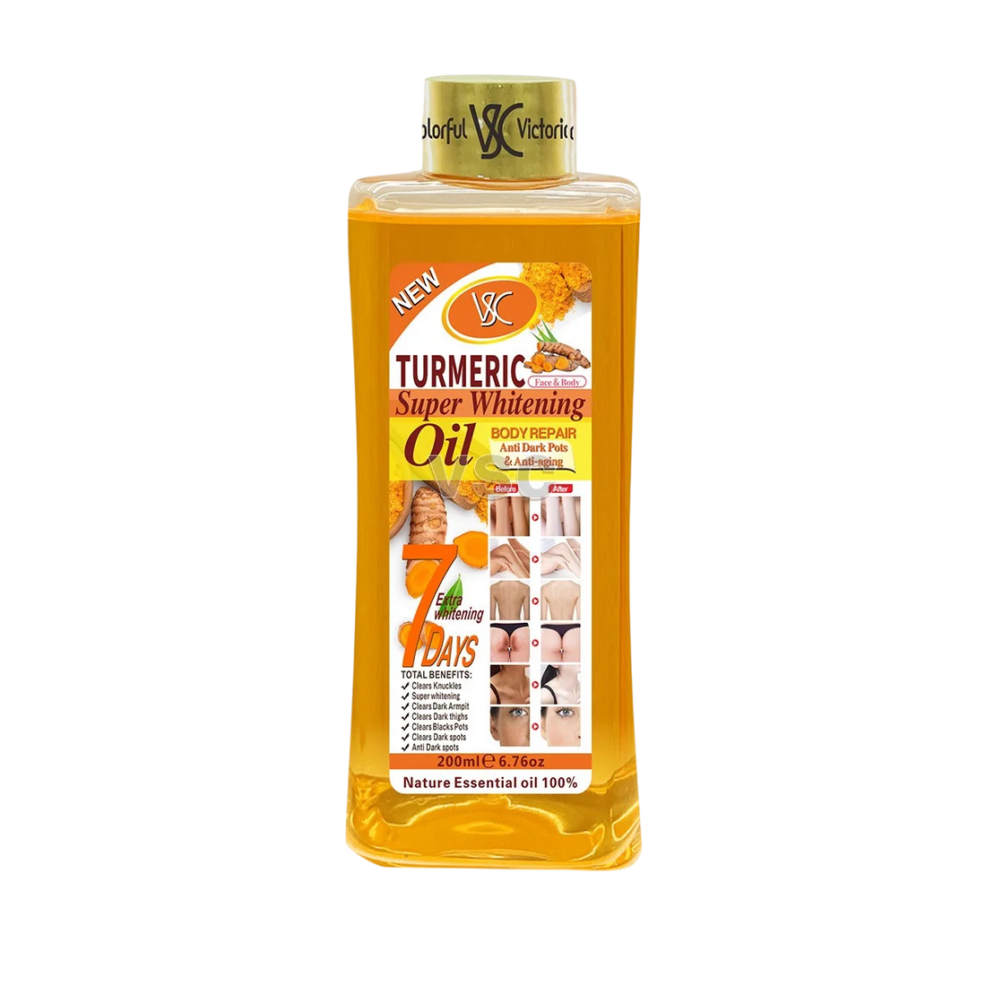 Turmeric Massage Oil - 200ml Body & Face Moisturizing Oil
