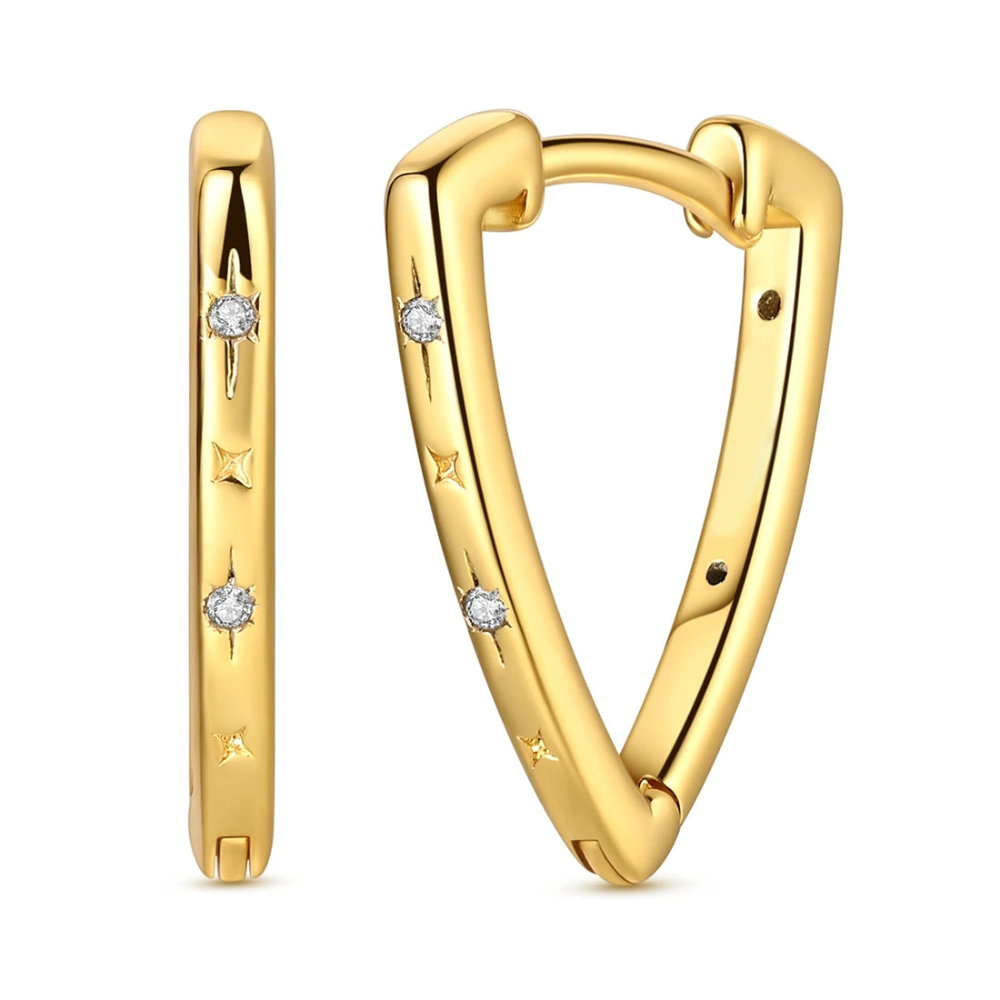 925 Sterling Silver Minimalist Hoop Earrings - Rose Gold & Yellow Gold