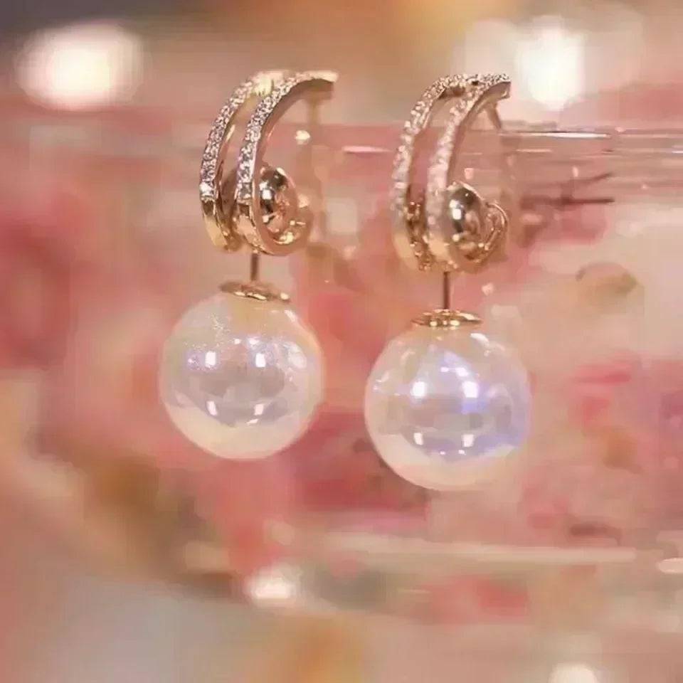 Brown Zircon Circle Earrings - Elegant Statement Jewelry for Women