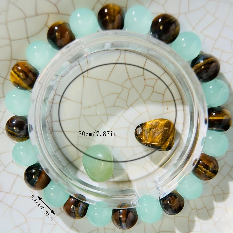 Green Aventurine & Tiger Eye Healing Bracelet — Good Luck & Stress Relief
