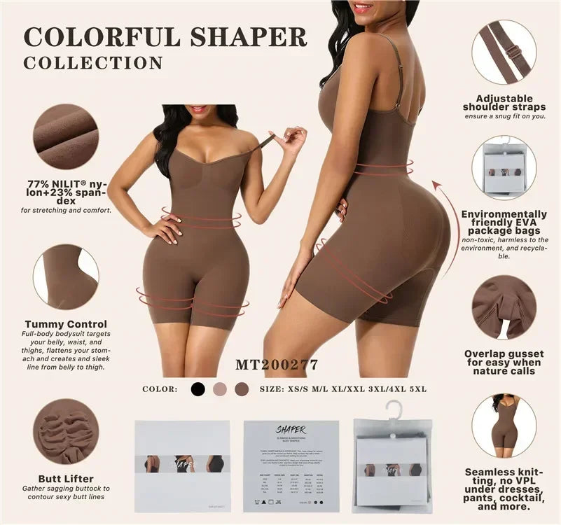 One Piece Shapewear Bodysuit Tummy Control Waist Cincher Slimming Seamless Lifting Underwear for Women