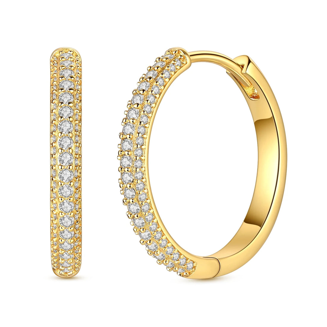 925 Sterling Silver Minimalist Hoop Earrings - Rose Gold & Yellow Gold