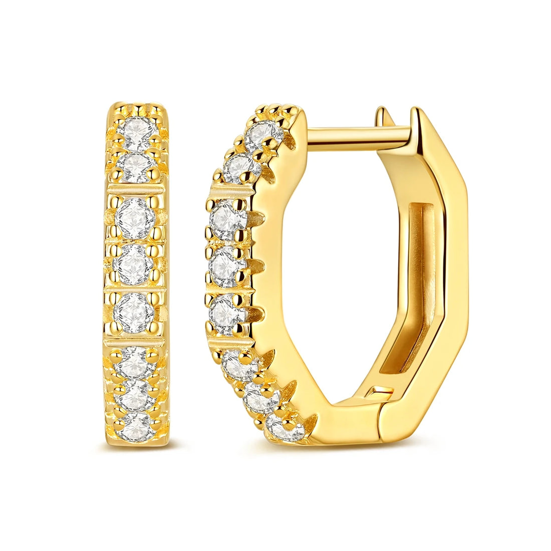 925 Sterling Silver Minimalist Hoop Earrings - Rose Gold & Yellow Gold