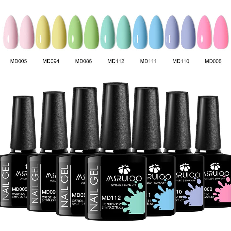 7pc UV Gel Nail Polish Set | Soak Off Long-Lasting DIY Nail Art Kit