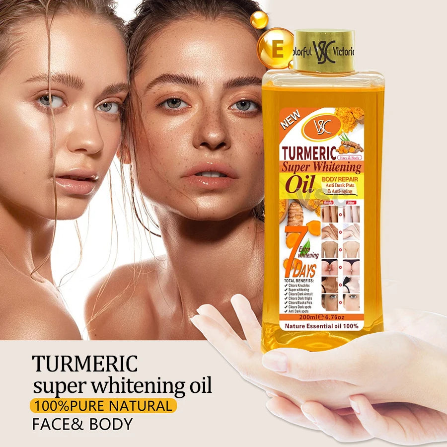 Turmeric Massage Oil - 200ml Body & Face Moisturizing Oil