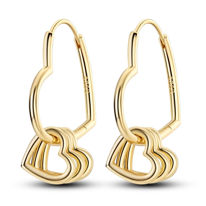 925 Sterling Silver Minimalist Hoop Earrings - Rose Gold & Yellow Gold