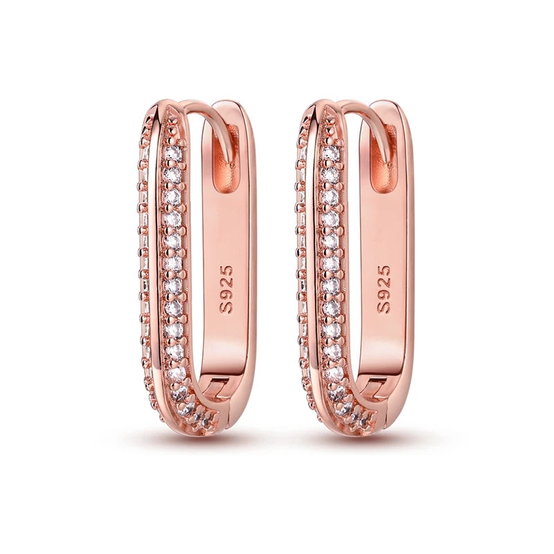 925 Sterling Silver Minimalist Hoop Earrings - Rose Gold & Yellow Gold