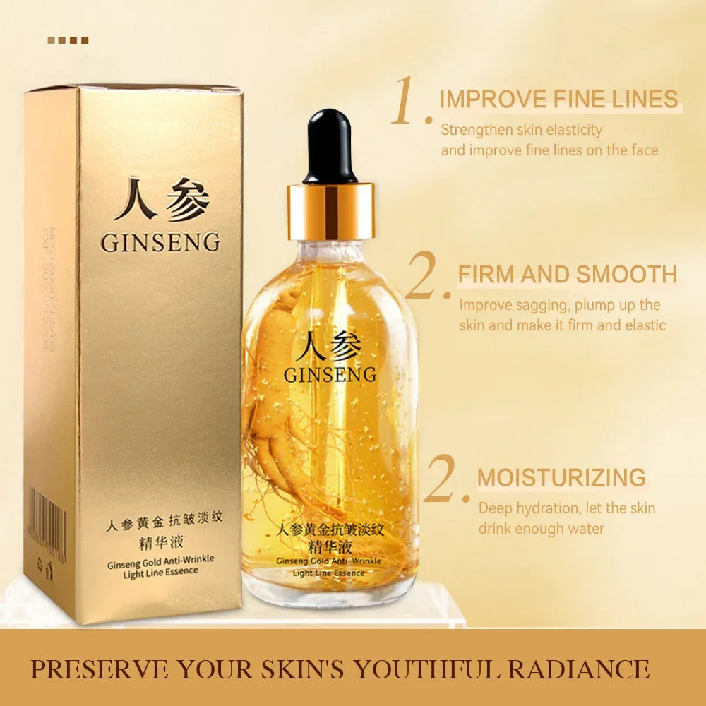 Ginseng Gold Anti-Aging Face Serum - 100ml Wrinkle Reduction & Brightening