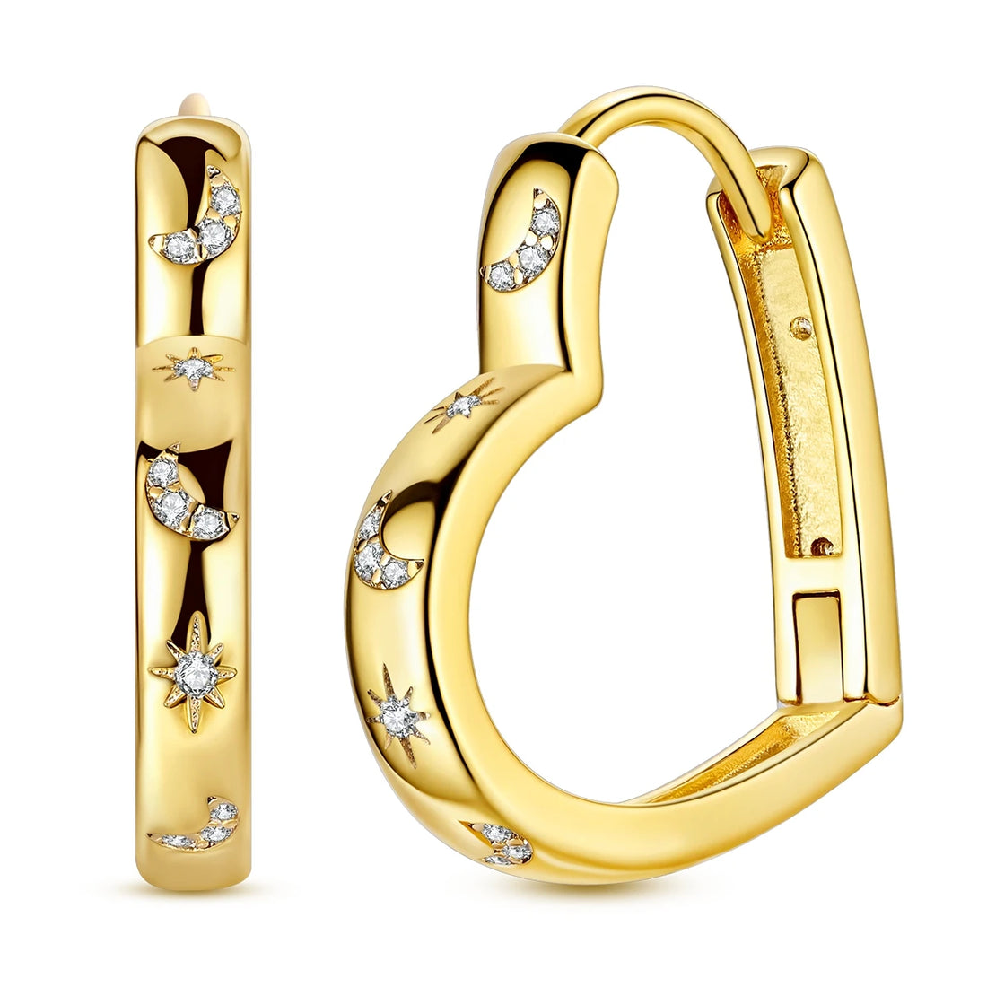 925 Sterling Silver Minimalist Hoop Earrings - Rose Gold & Yellow Gold