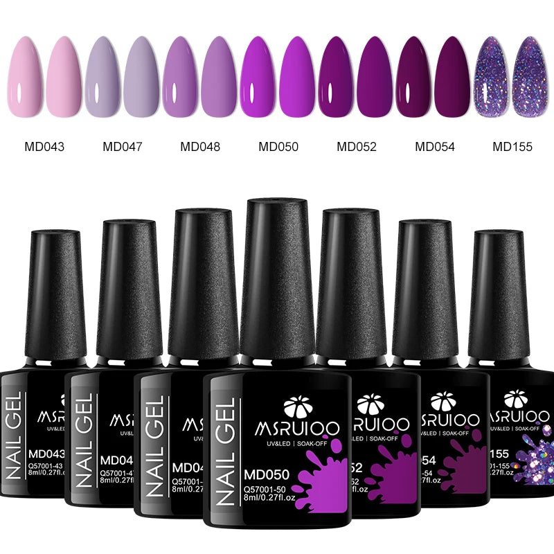 7pc UV Gel Nail Polish Set | Soak Off Long-Lasting DIY Nail Art Kit