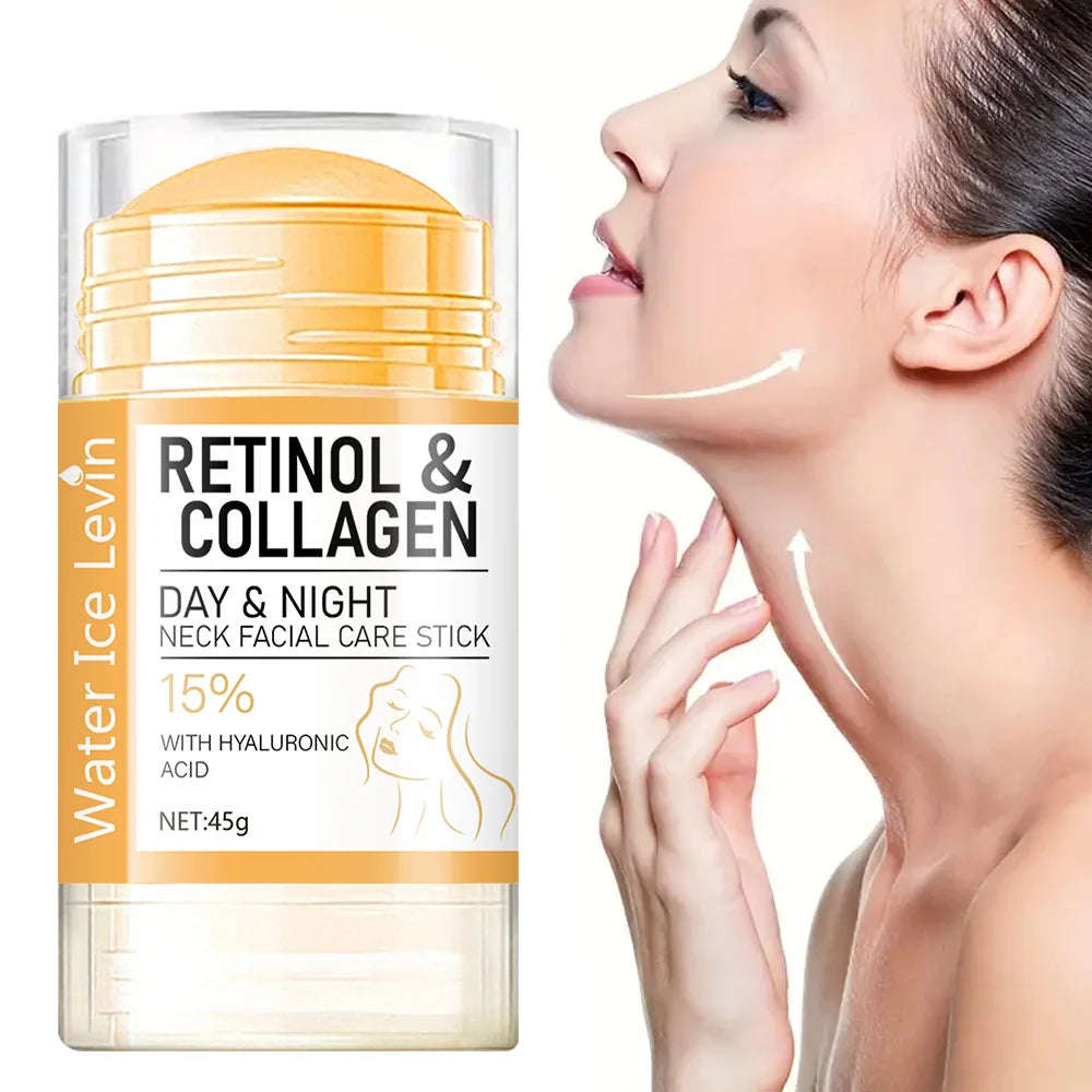 Retinol & Collagen Day & Night Neck Cream Stick - Anti-Aging Facial Moisturizer 45g
