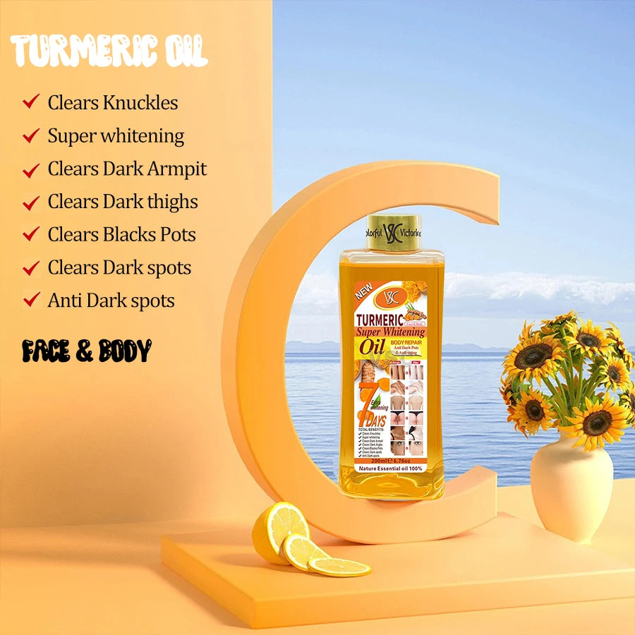 Turmeric Massage Oil - 200ml Body & Face Moisturizing Oil