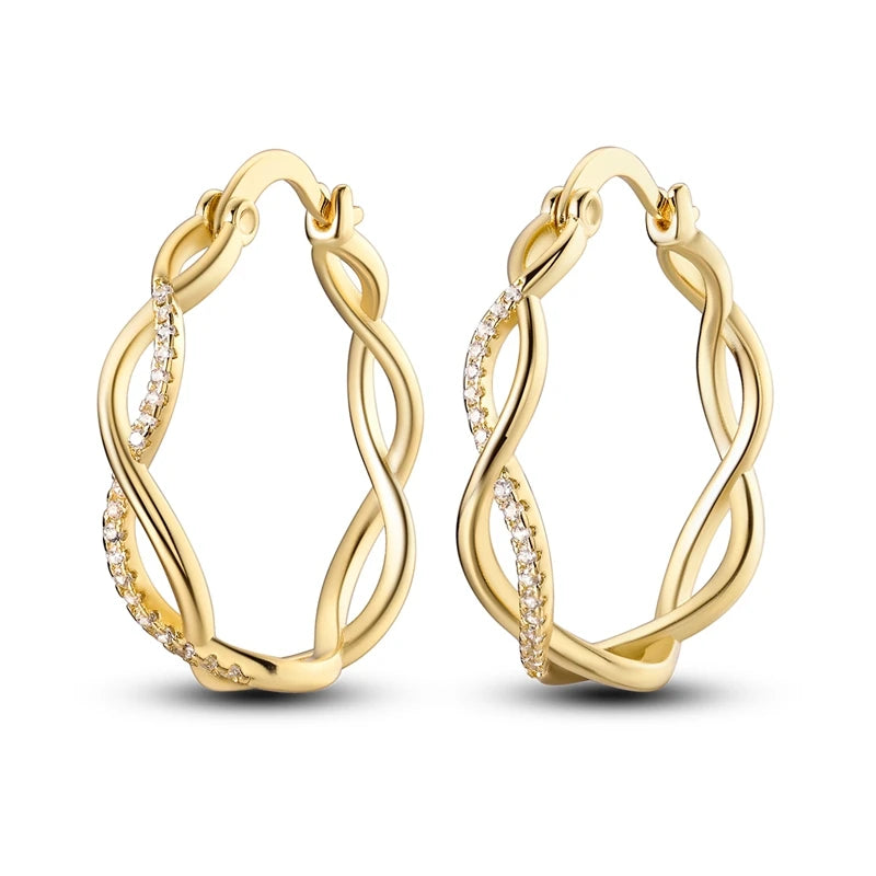 925 Sterling Silver Minimalist Hoop Earrings - Rose Gold & Yellow Gold