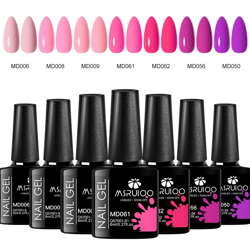 7pc UV Gel Nail Polish Set | Soak Off Long-Lasting DIY Nail Art Kit