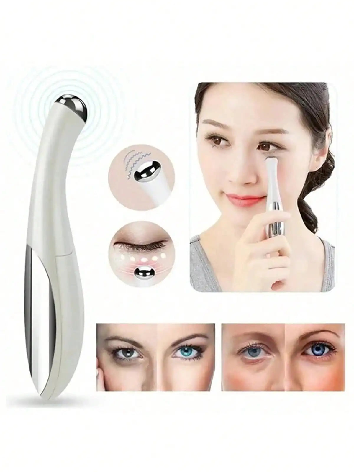 Electric Eye Massager - Vibrating Anti-Aging Pen for Dark Circles & Wrinkles Removal
