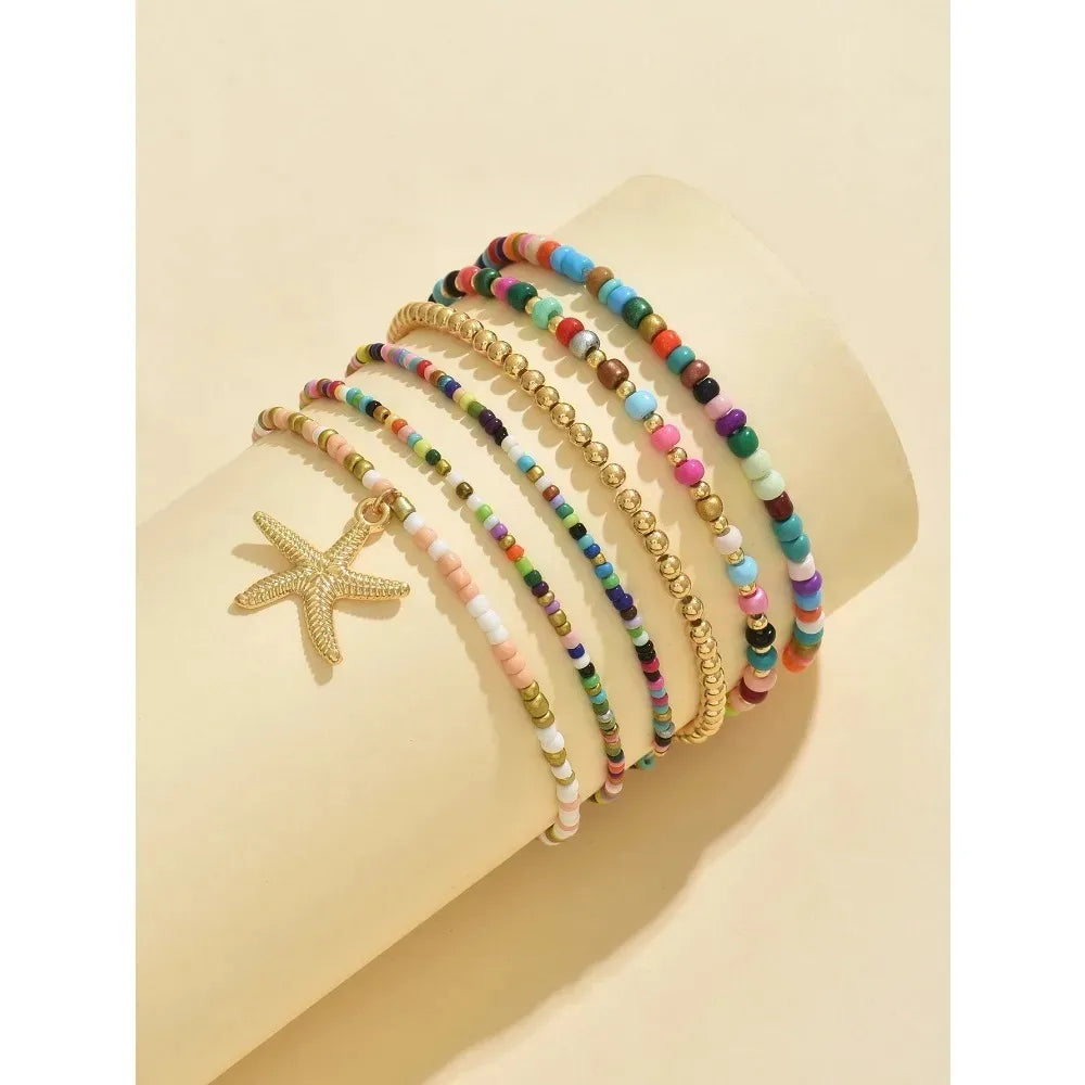 Tobillera Bohemia de Cuentas para Mujer – Pulsera de Playa Multicolor | Lamaquise