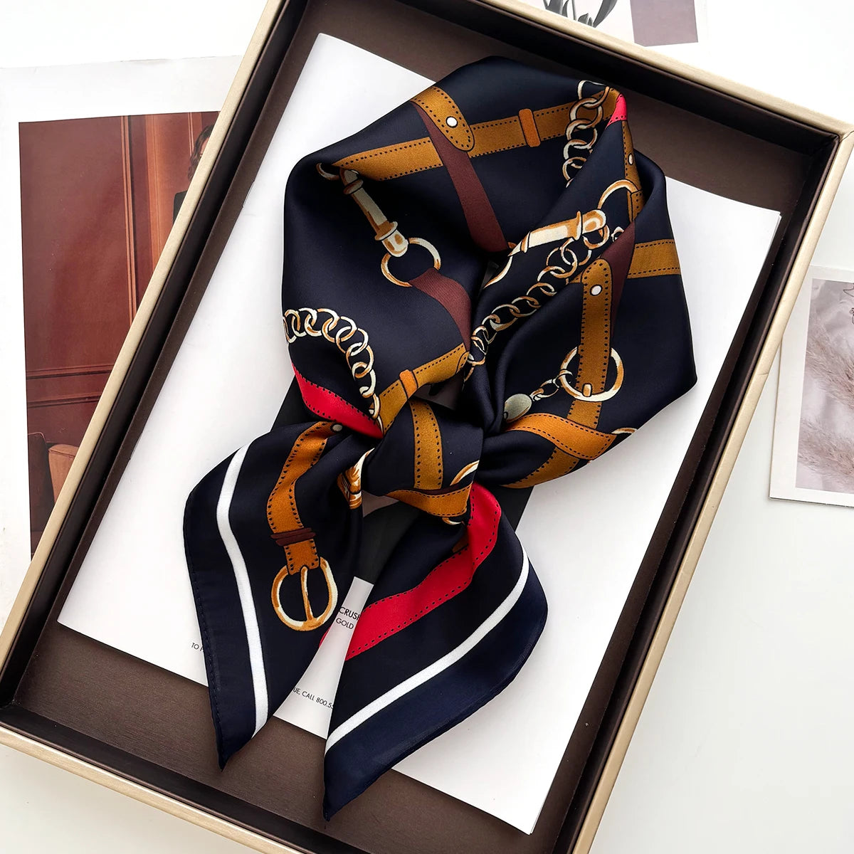 Satin Square Scarf – Silk-Feel Headband, Bag Ribbon & Neck Wrap for Women | 70x70cm