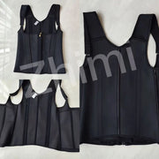 Latex Waist Cover 15 Bone Straightening Tank Top with Waist Bundle, Waist Belt, Zipper Buckle, Retro Shaper Top
