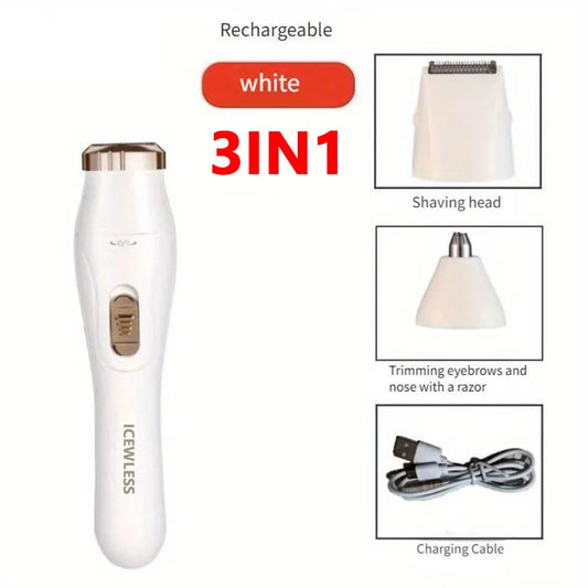 Electric Hair Trimmer for Women – Waterproof Painless Body Shaver for Bikini, Legs, Arms & Face