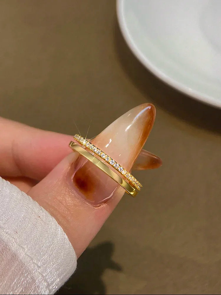 Sterling Silver Zircon Ring - 925 Engagement Wedding Band