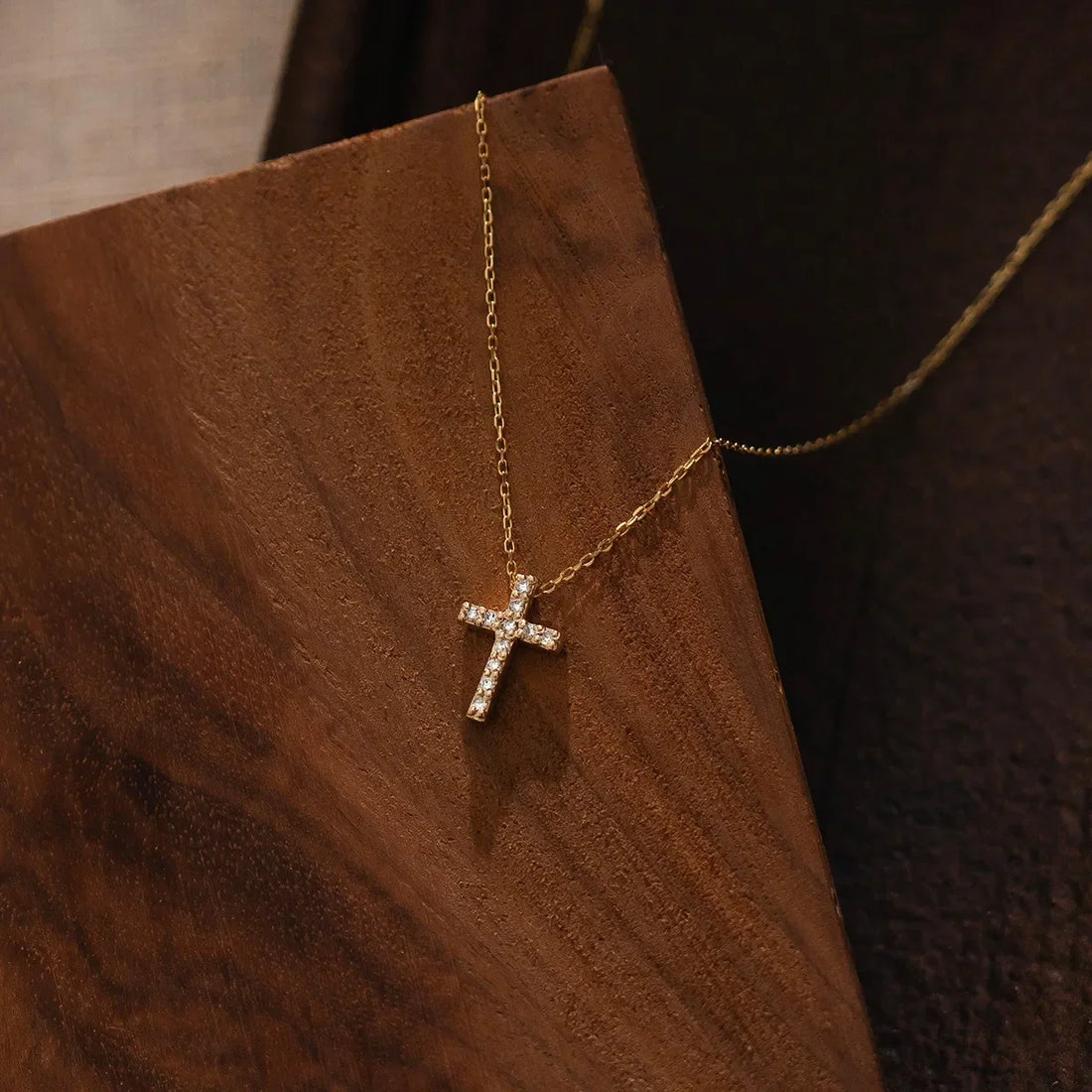 Gold Cross Necklace - 18K Plated Waterproof Pendant