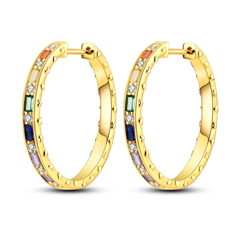 925 Sterling Silver Minimalist Hoop Earrings - Rose Gold & Yellow Gold